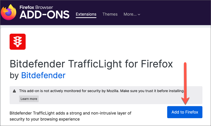 TrafficLight installieren - Firefox