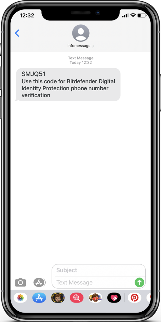 SMS-Code für Bitdefender Digital Identity Protection