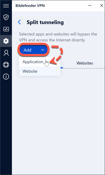 Eine Windows Anwendung funktioniert nicht mit Bitdefender VPN