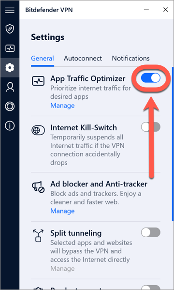 die App Traffic Optimizer-Funktion