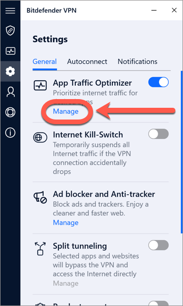 die App Traffic Optimizer-Funktion verwalten