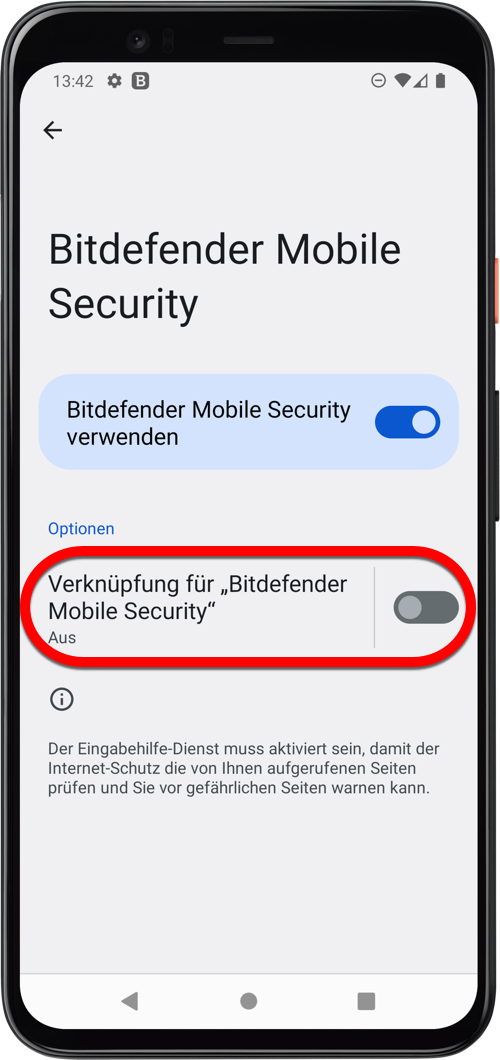 So entfernen Sie die schwebende Schaltfläche B auf Android - Verknüpfung für Bitdefender Mobile Security